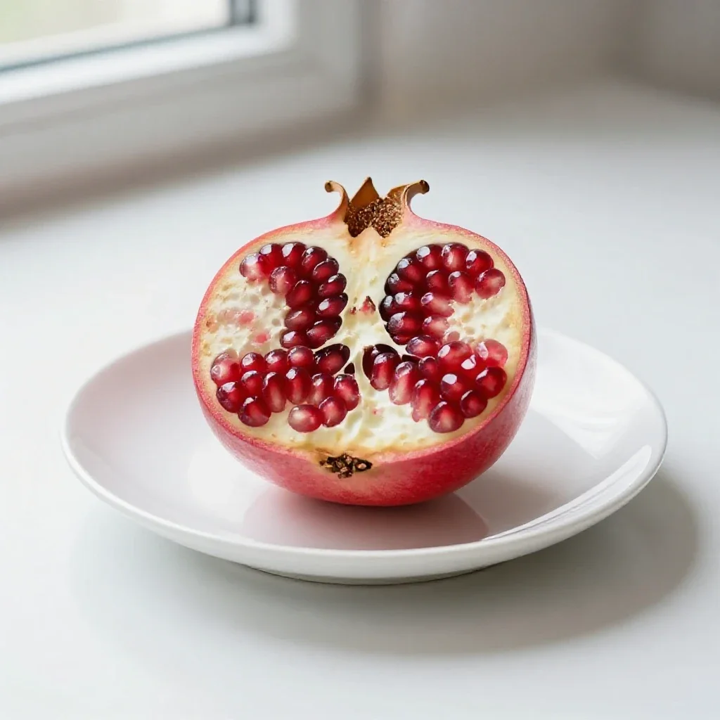 Pomegranate halved isolated on a white background