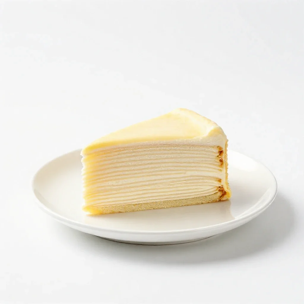 Slice of layer cake isolated on a white background