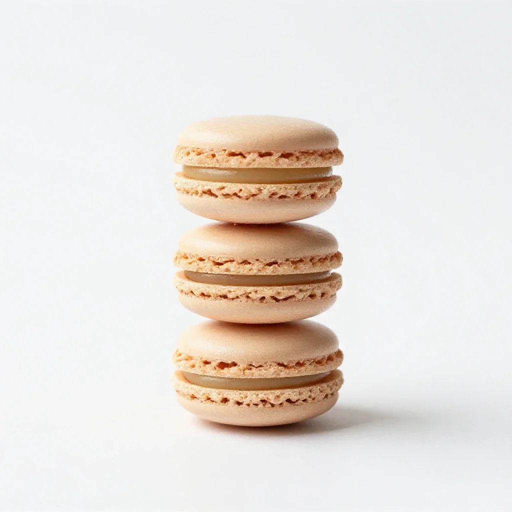 Stack of macarons isolated on a white background