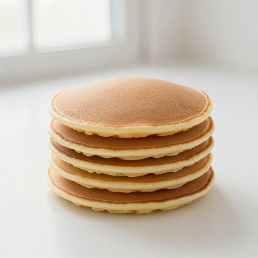 Stack of pancakes isolated on a white background