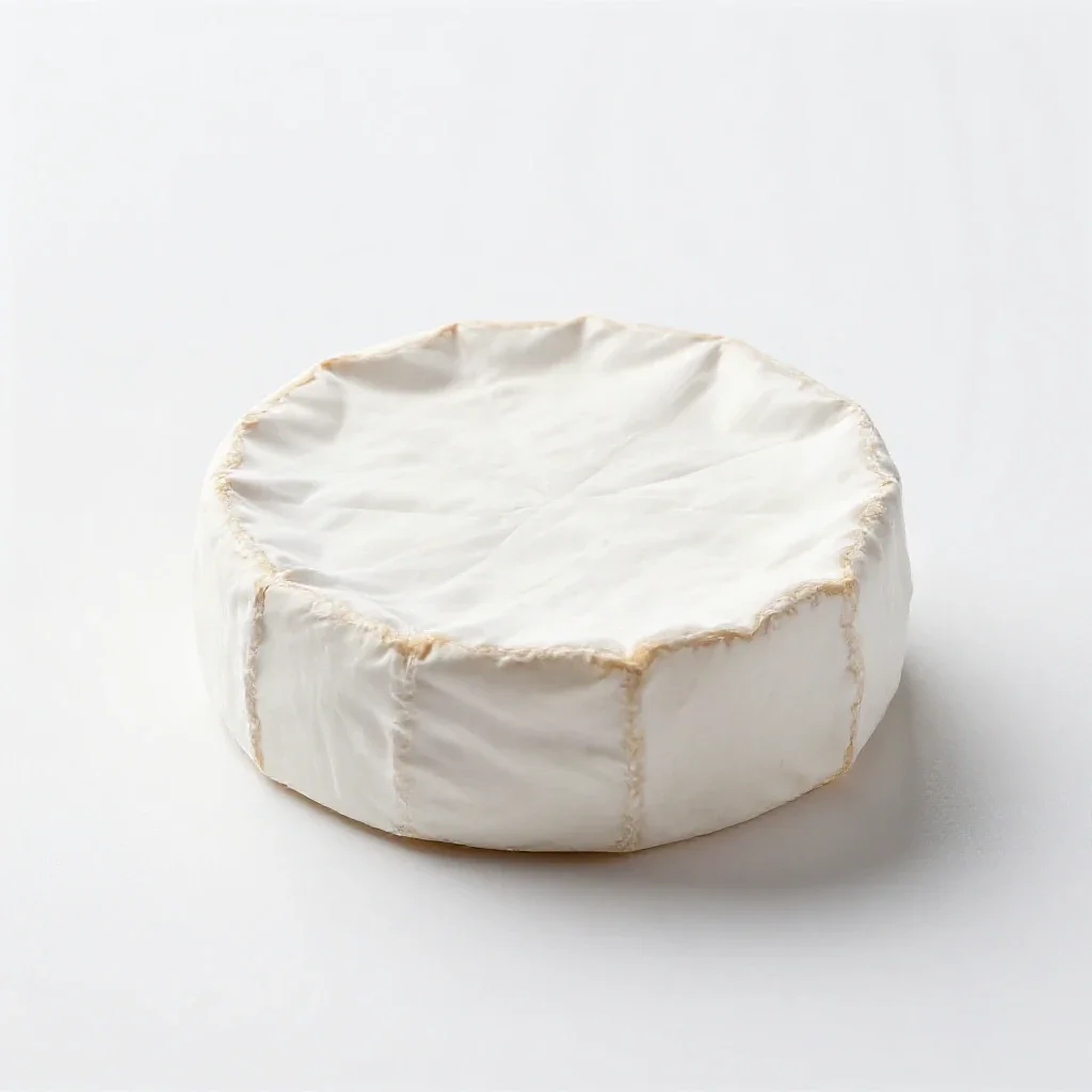 Wheel of brie isolated on a white background