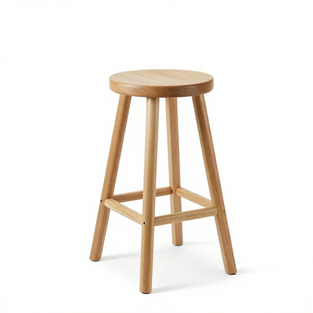 Bar stool with a footrest isolated on a white background