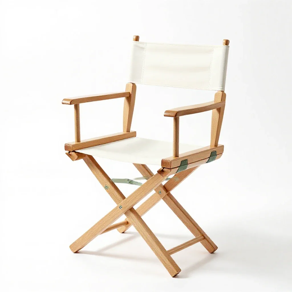 Folding director's chair isolated on a white background