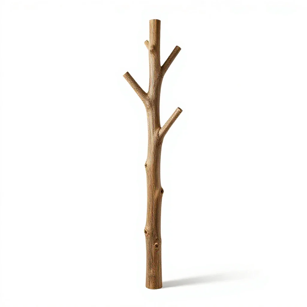Hall tree with hooks isolated on a white background