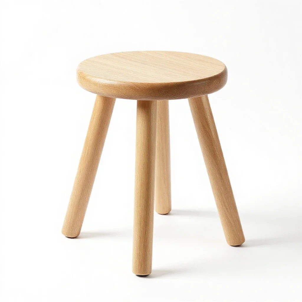 Three-legged stool isolated on a white background