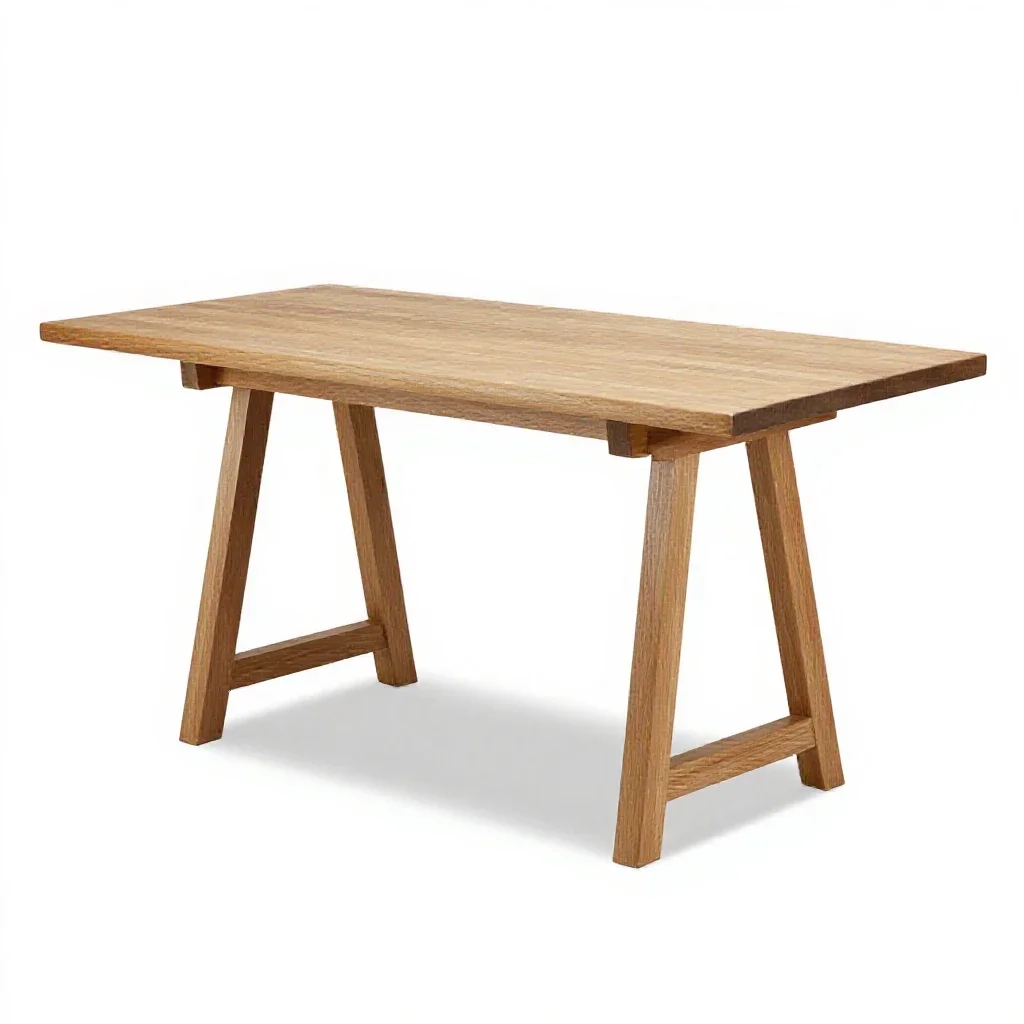 Trestle table isolated on a white background