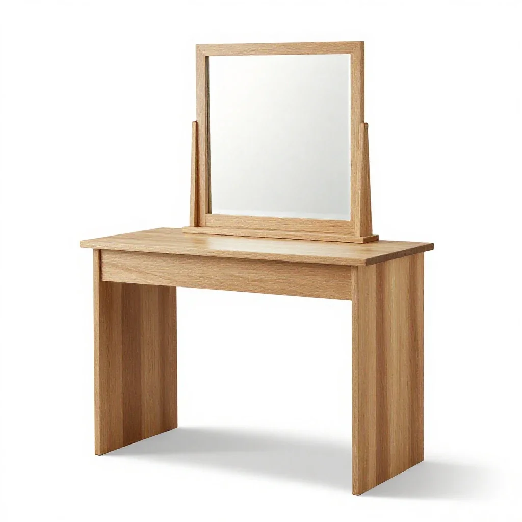 Vanity table with a mirror isolated on a white background