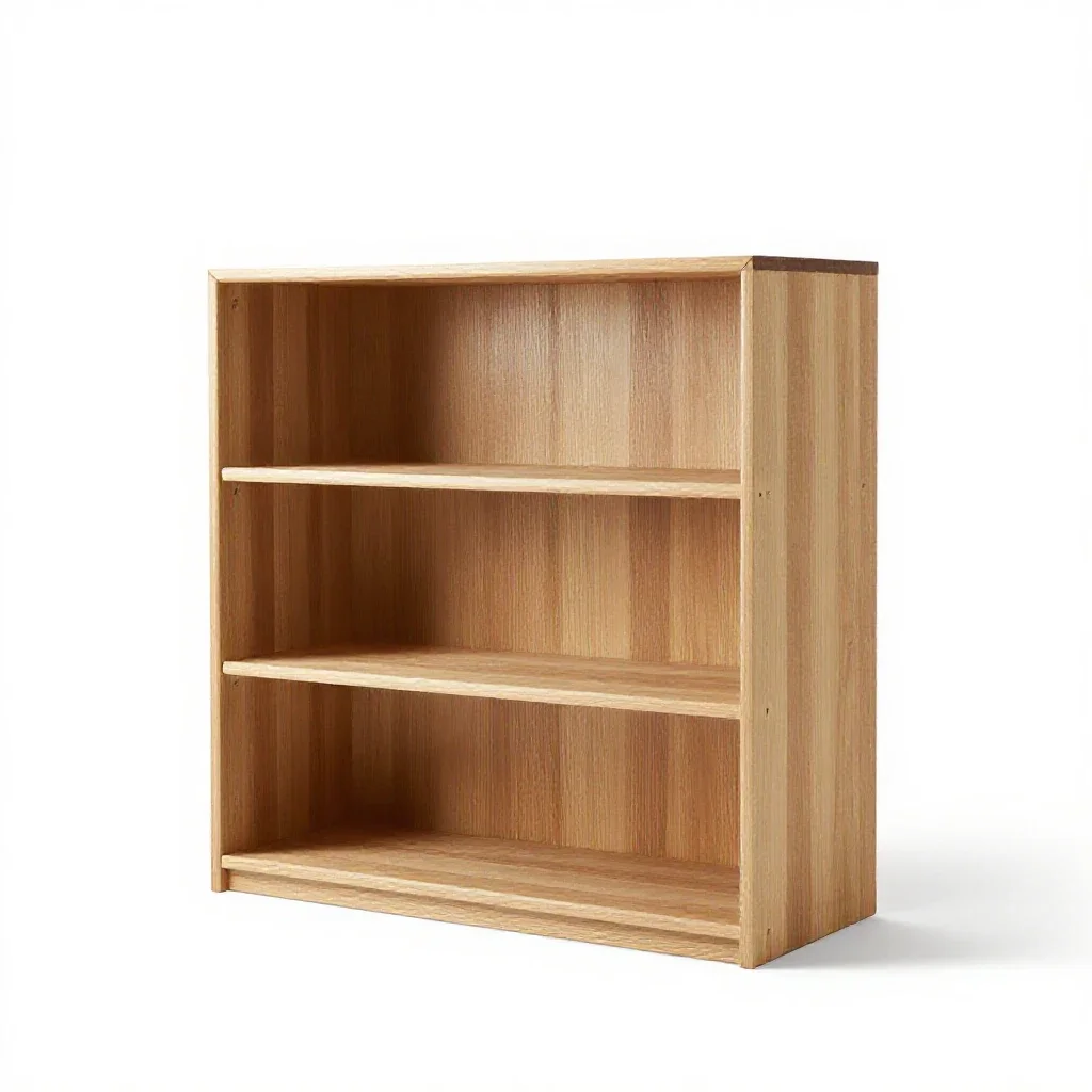 Open bookshelf isolated on a white background