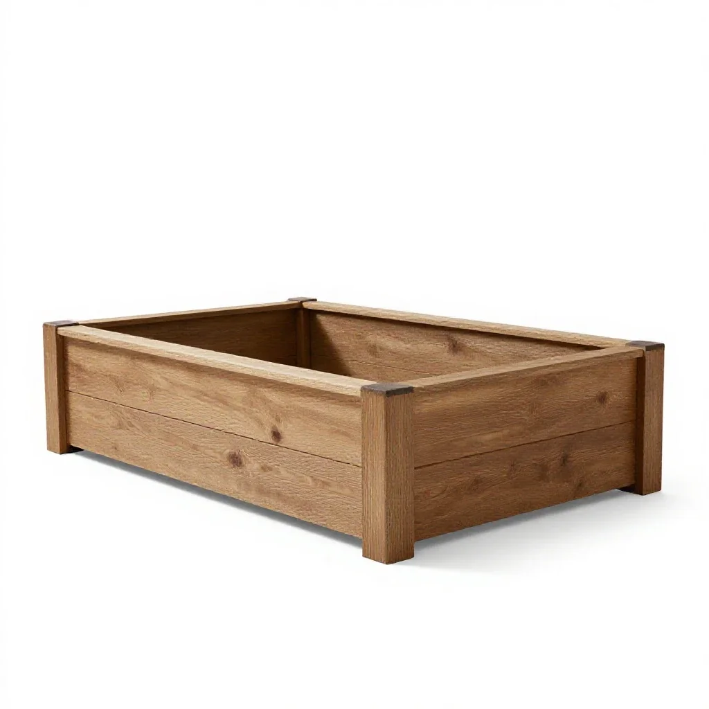 Raised garden bed isolated on a white background
