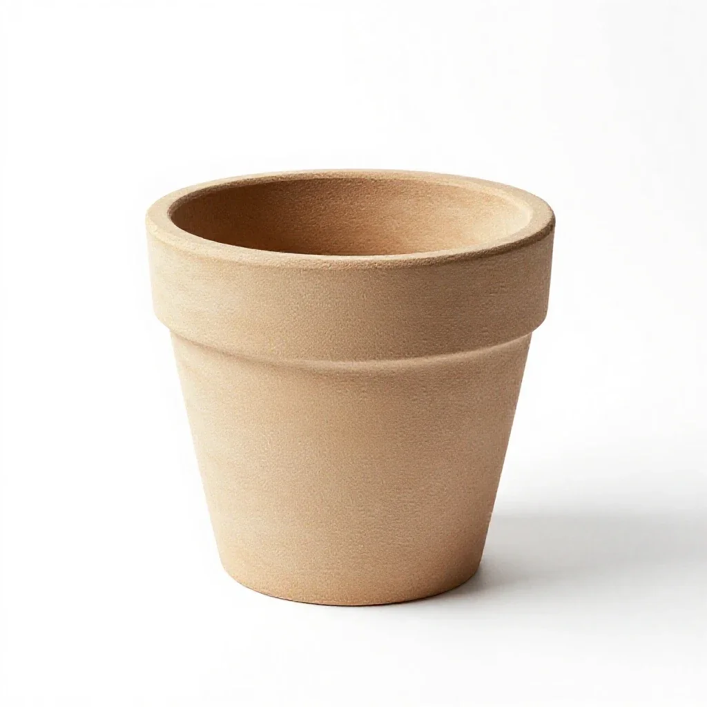 Self-watering planter isolated on a white background
