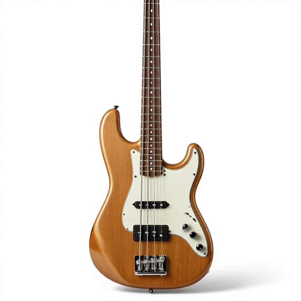 Bass guitar isolated on a white background