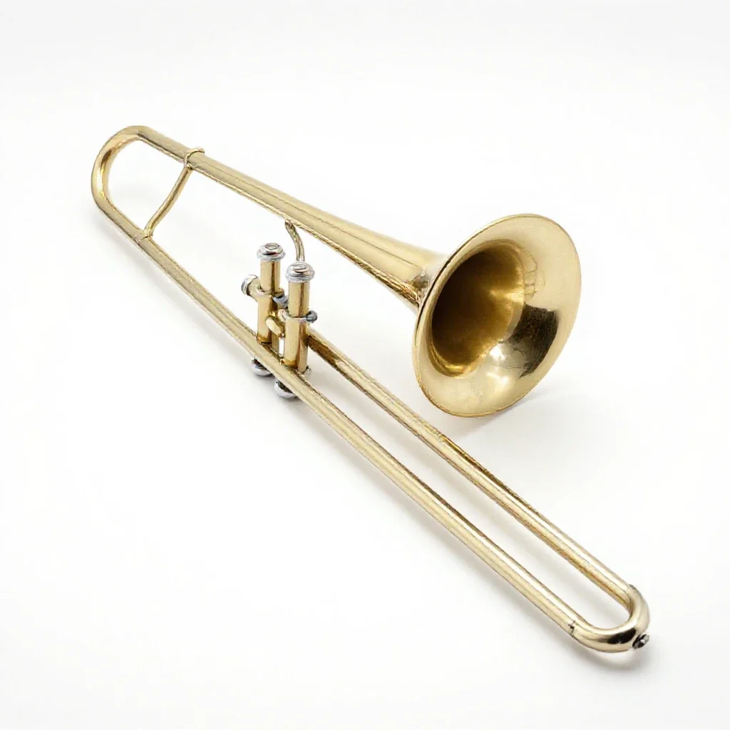 Trombone isolated on a white background