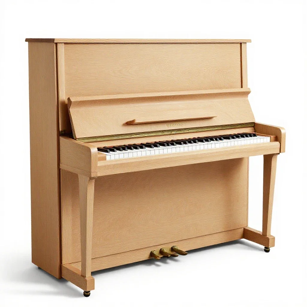Upright piano isolated on a white background
