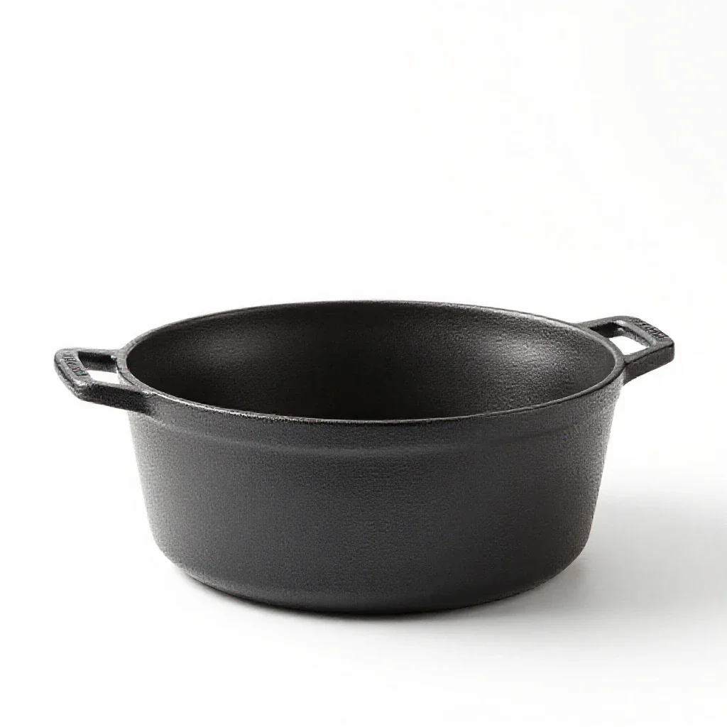 Cast iron dutch oven isolated on a white background