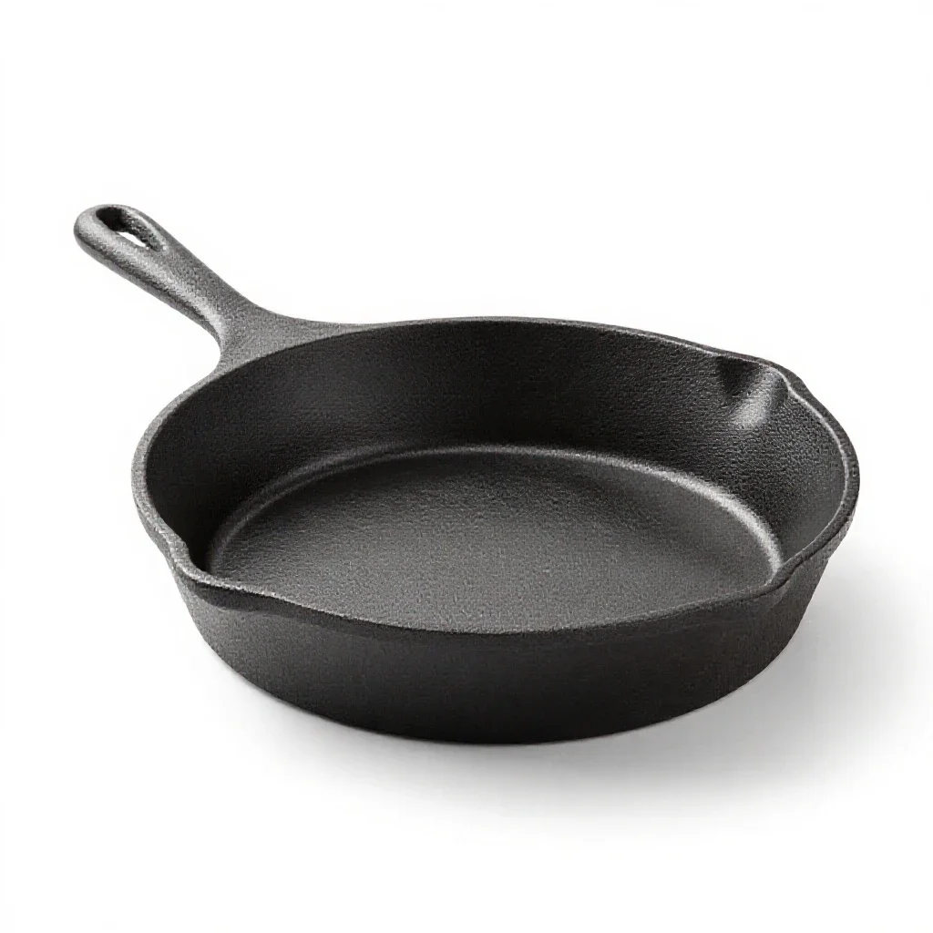 Cast iron skillet isolated on a white background