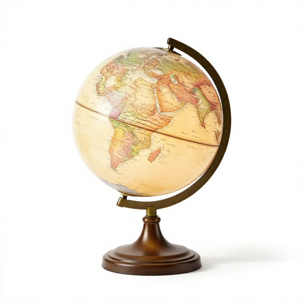 Globe table lamp isolated on a white background