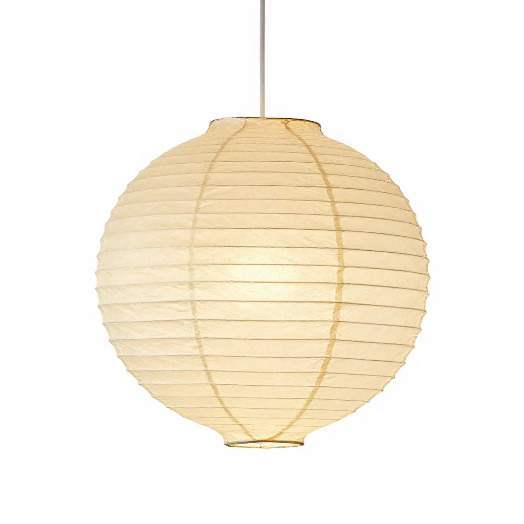 Paper lantern pendant isolated on a white background
