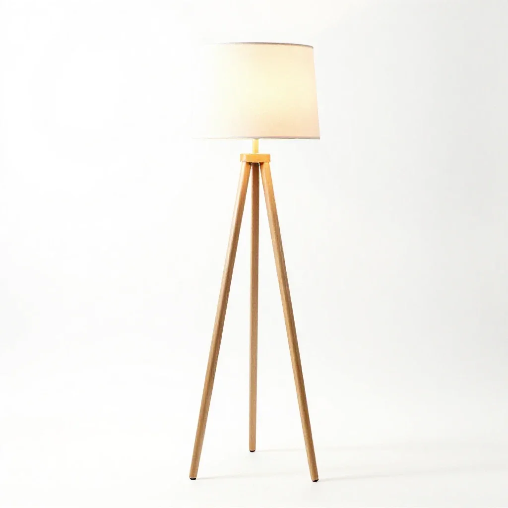 Tripod floor lamp isolated on a white background