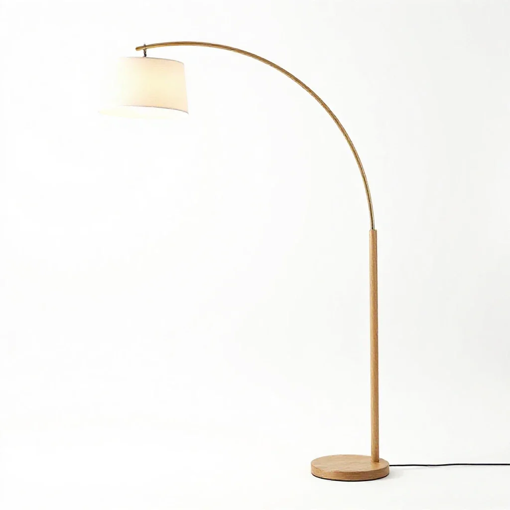 Arc floor lamp isolated on a white background