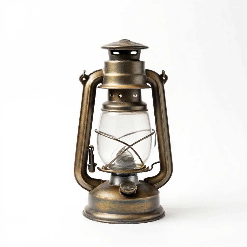 Oil hurricane lantern isolated on a white background