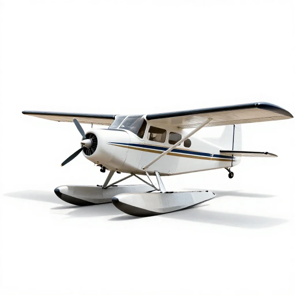 Bush plane on floats isolated on a white background