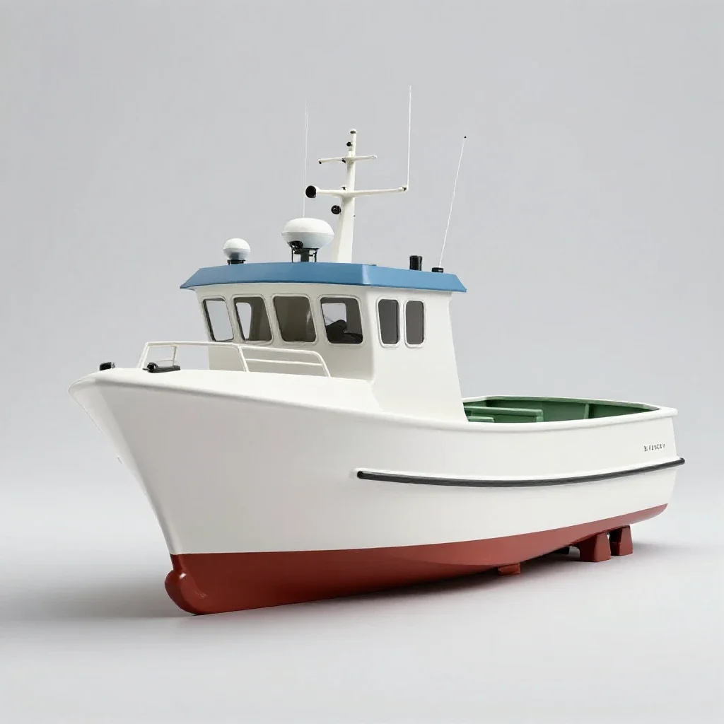 Fishing trawler isolated on a white background