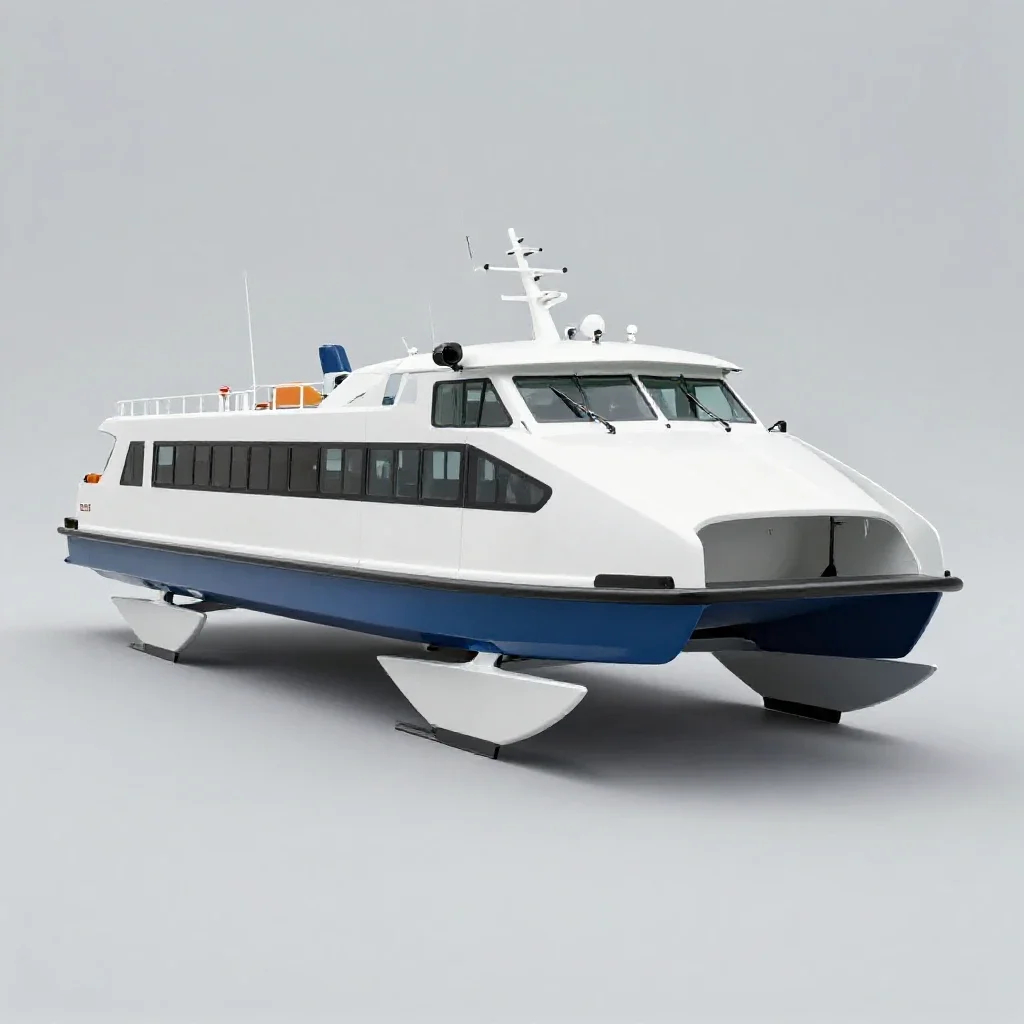 Hydrofoil ferry isolated on a white background