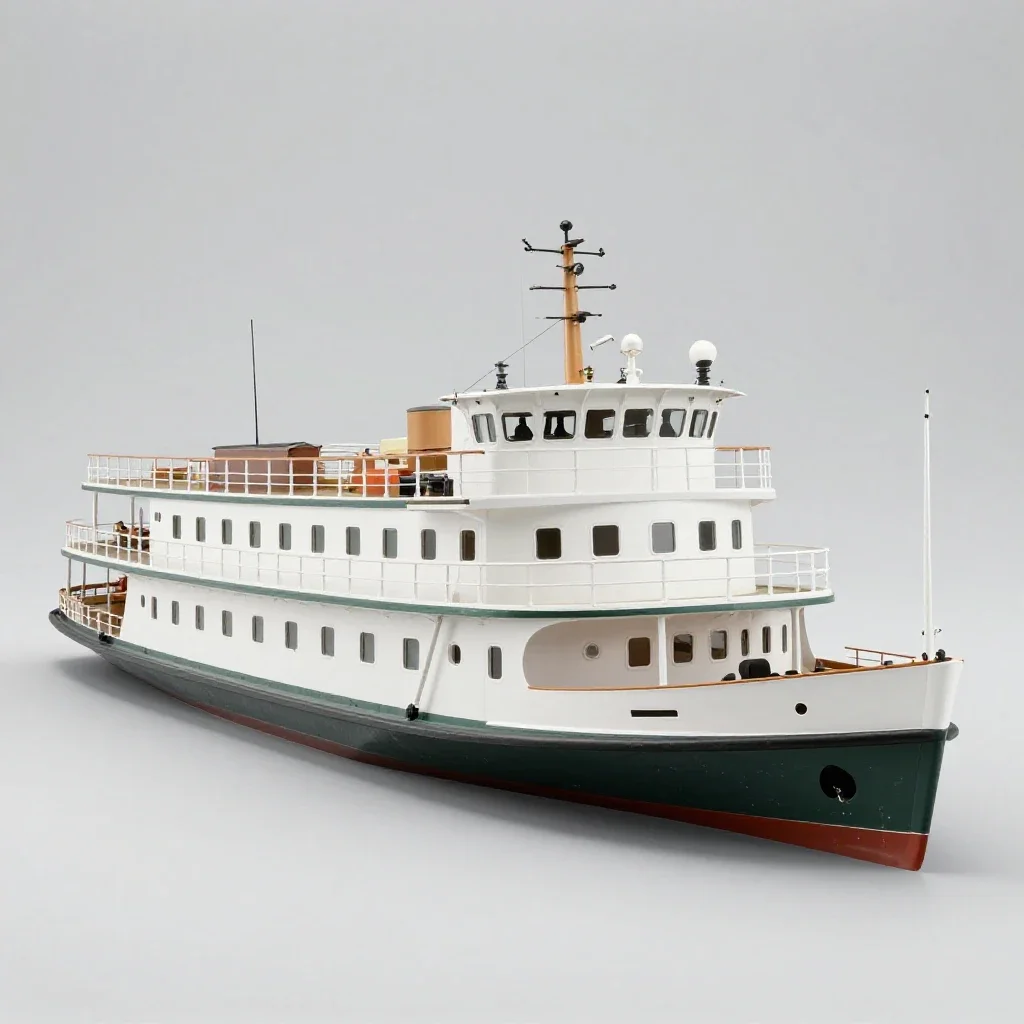 Paddle steamer isolated on a white background