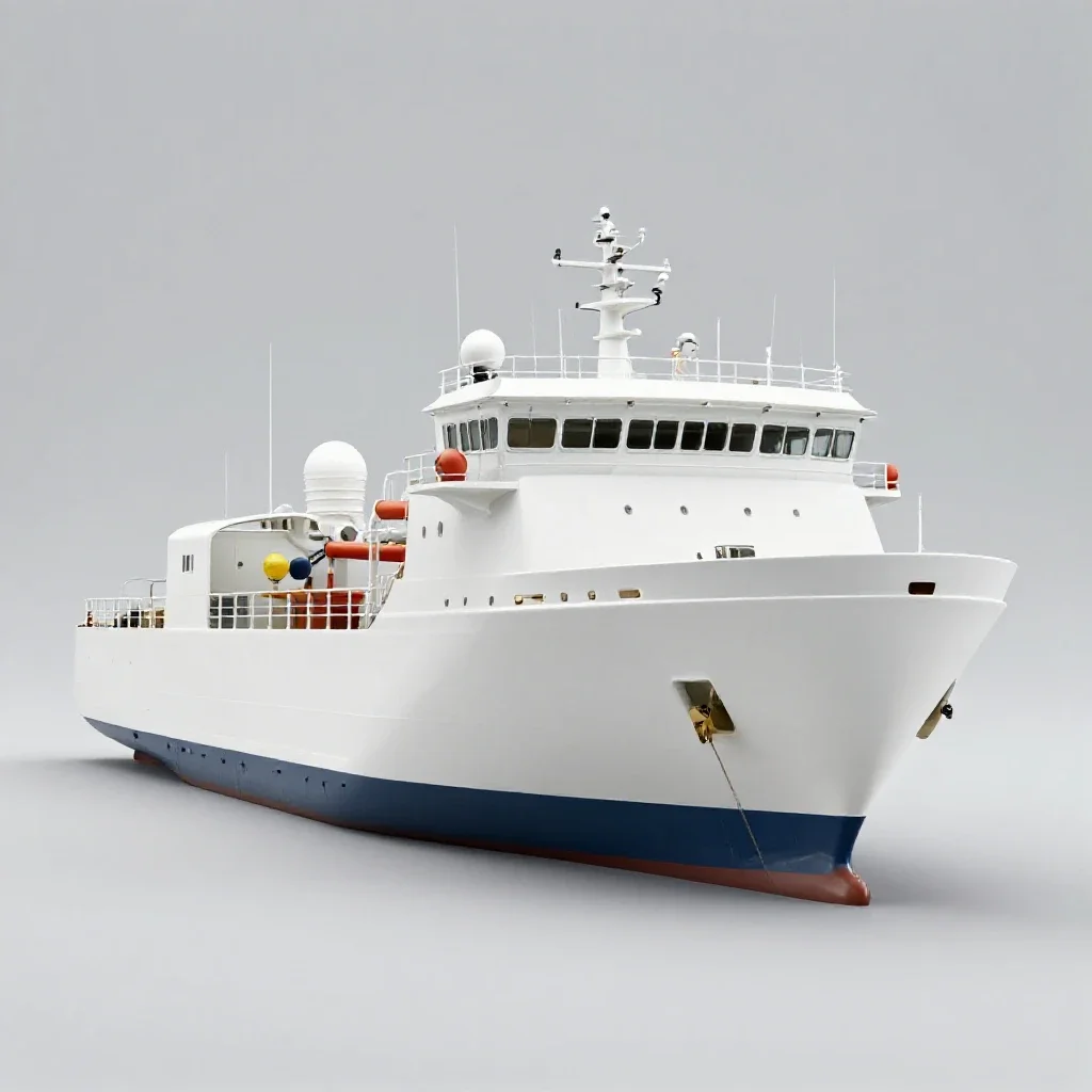 Research vessel isolated on a white background