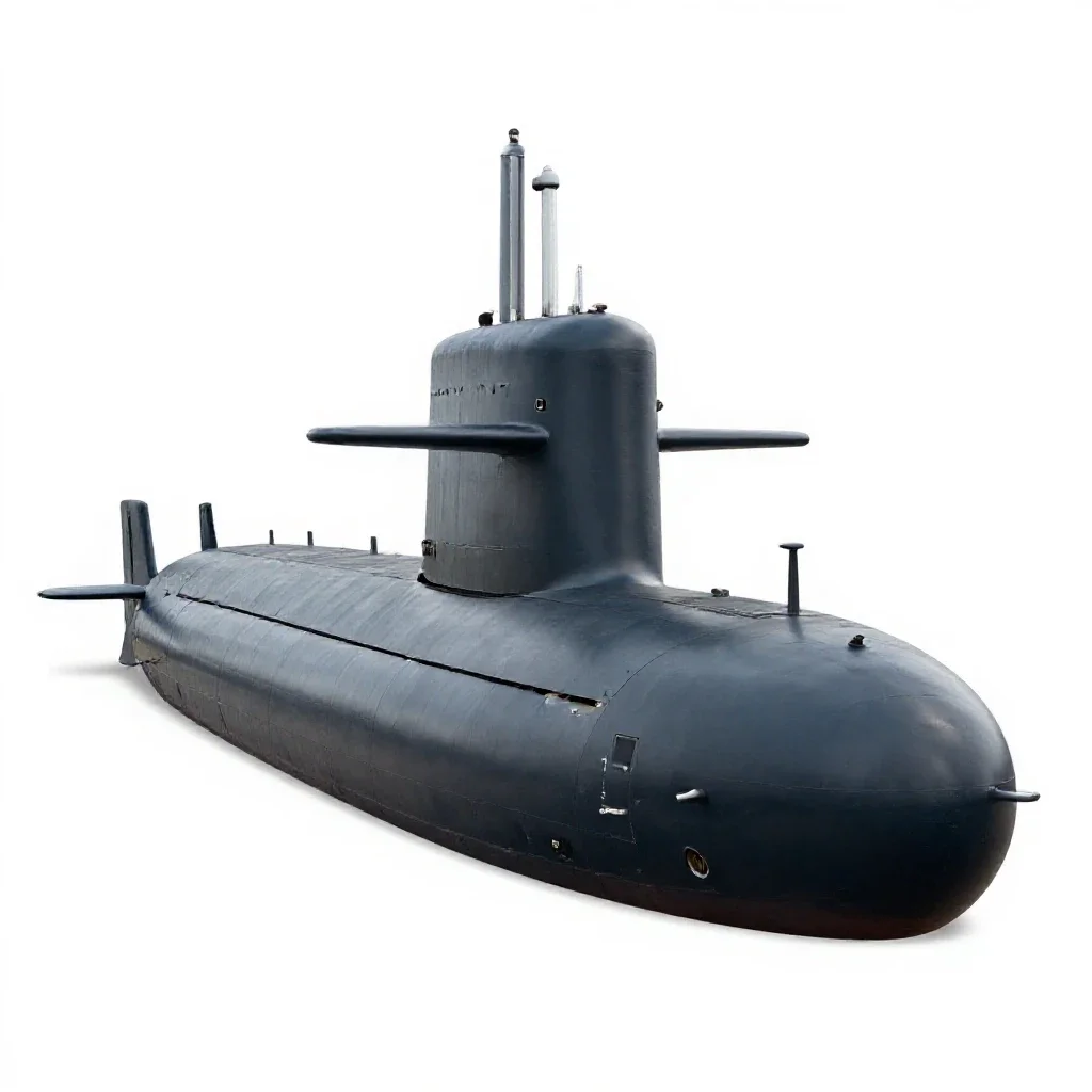 Submarine isolated on a white background