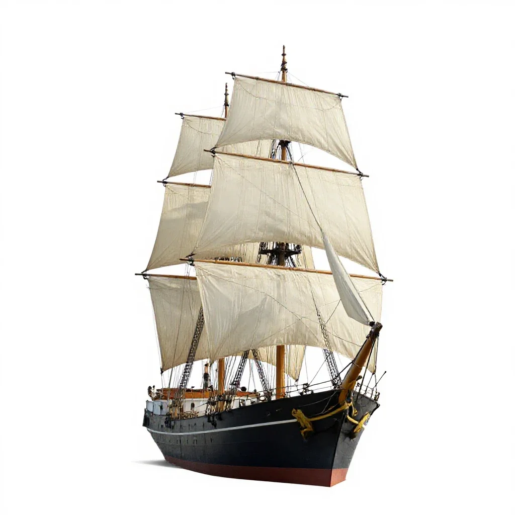 Tall ship isolated on a white background