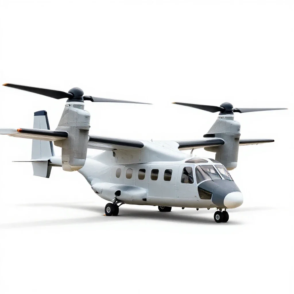 Tiltrotor aircraft isolated on a white background