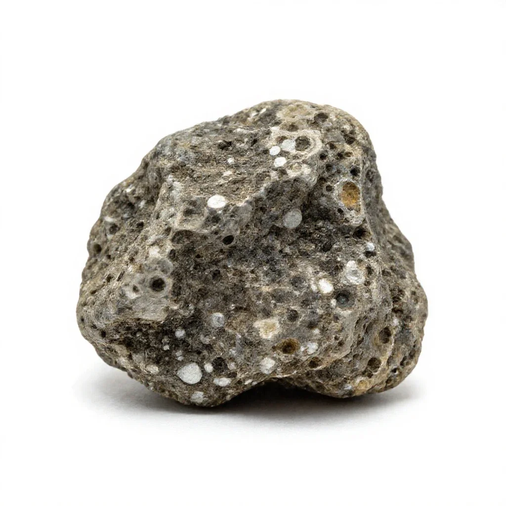 Chunk of raw malachite isolated on a white background