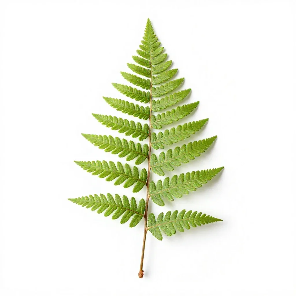 Fern fossil in shale isolated on a white background