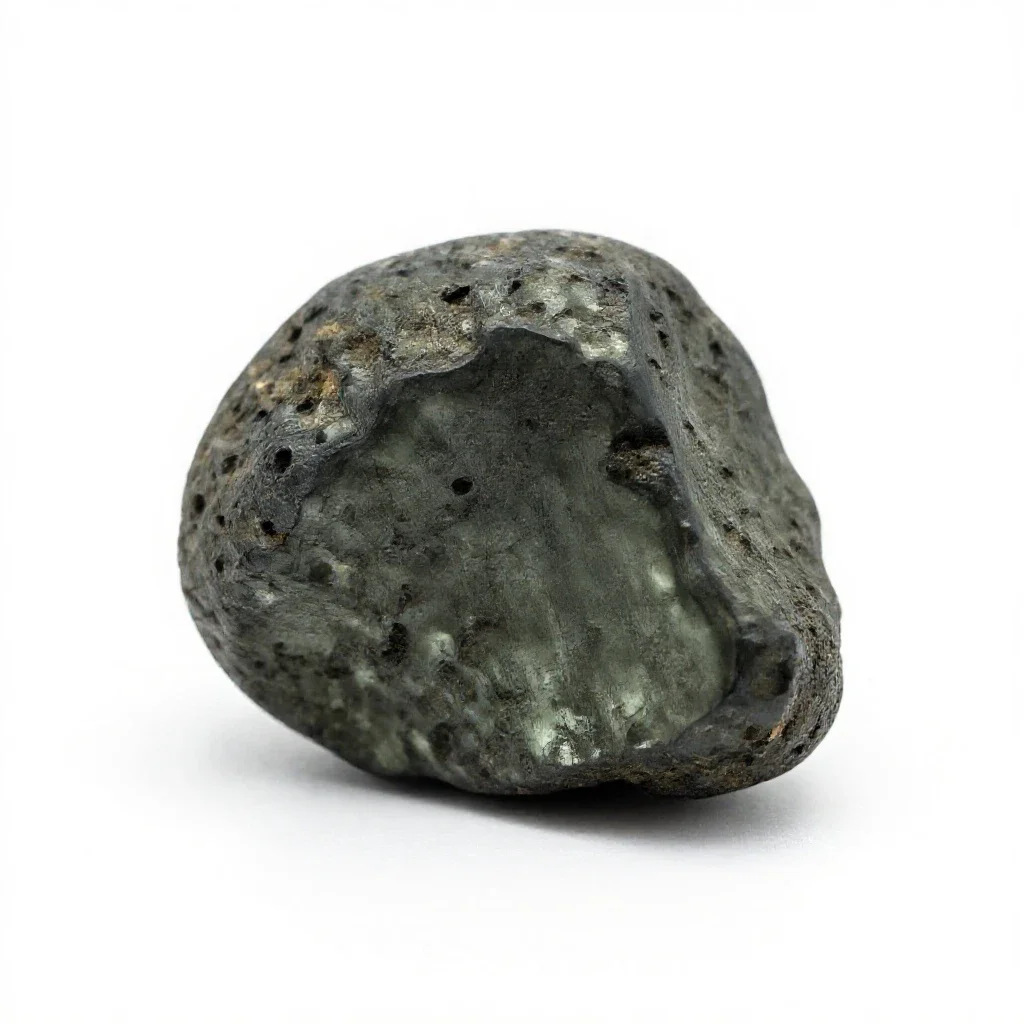 Piece of obsidian isolated on a white background