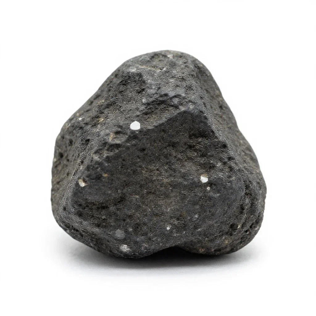 Raw diamond in kimberlite isolated on a white background