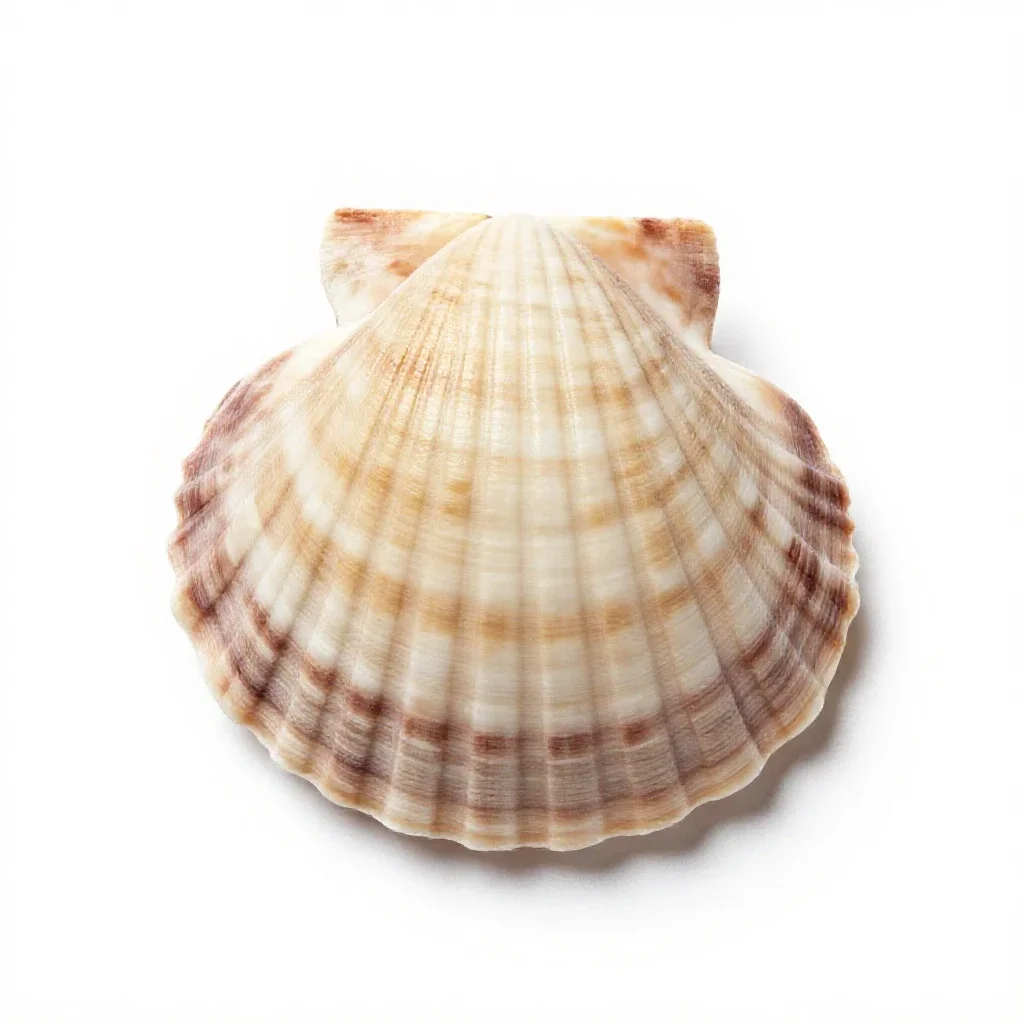 Scallop shell isolated on a white background