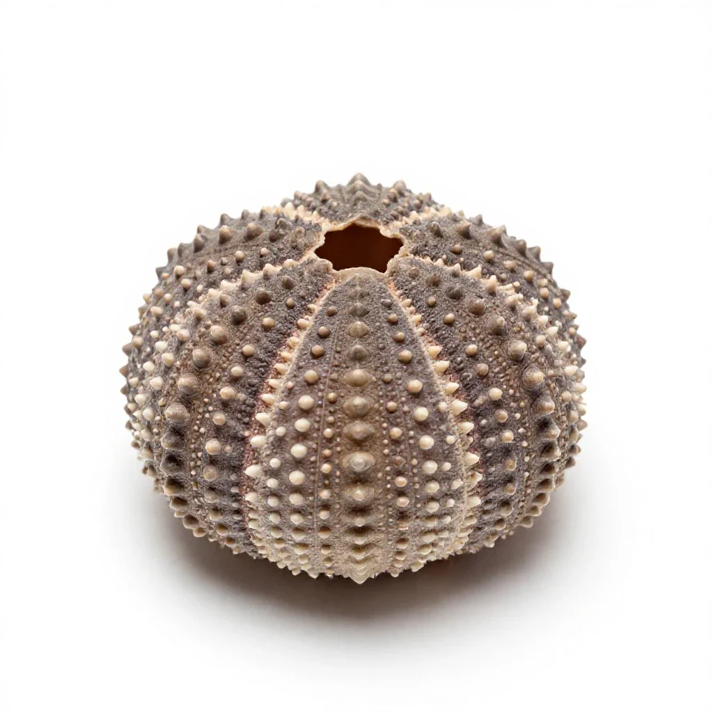 Sea urchin shell isolated on a white background