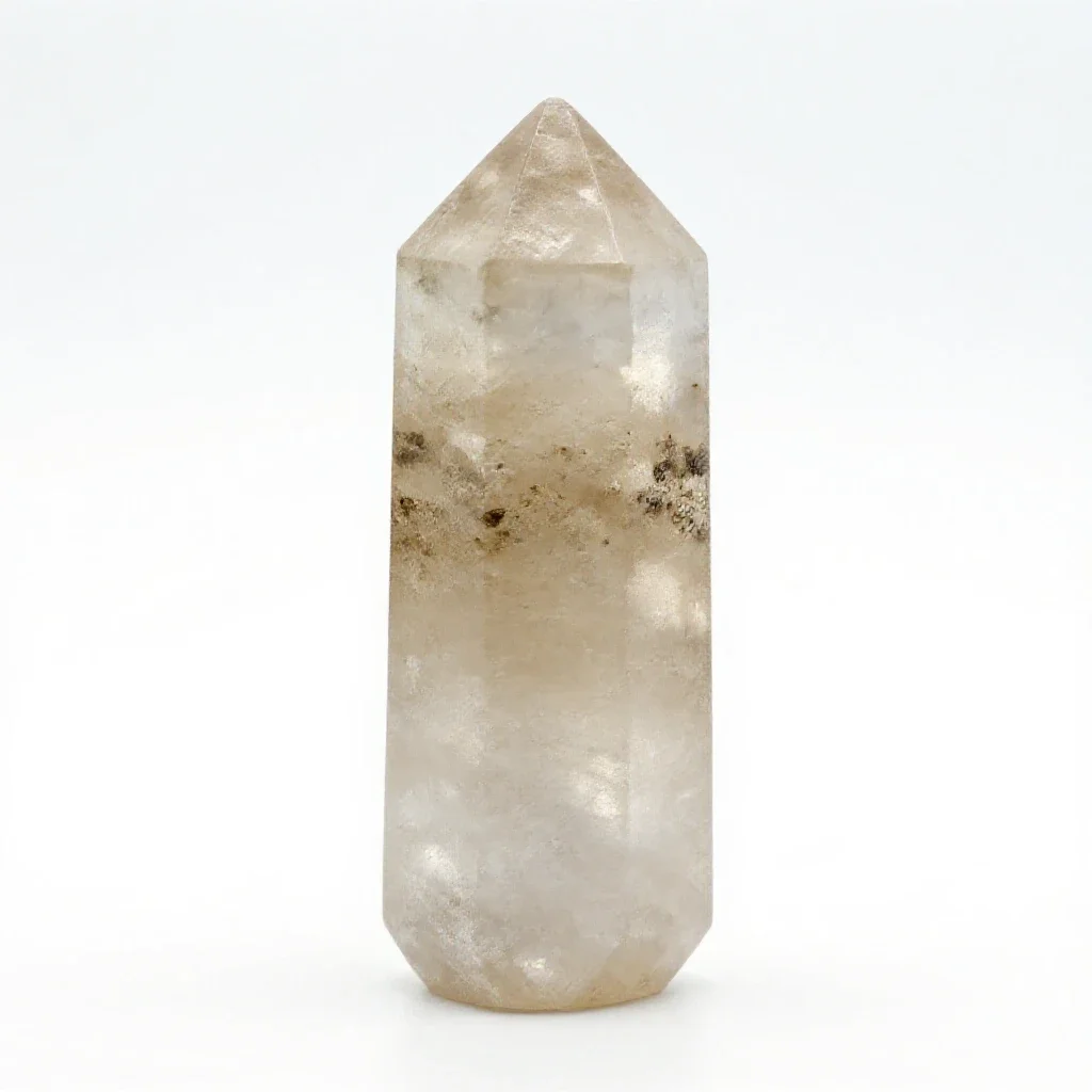 Selenite tower isolated on a white background