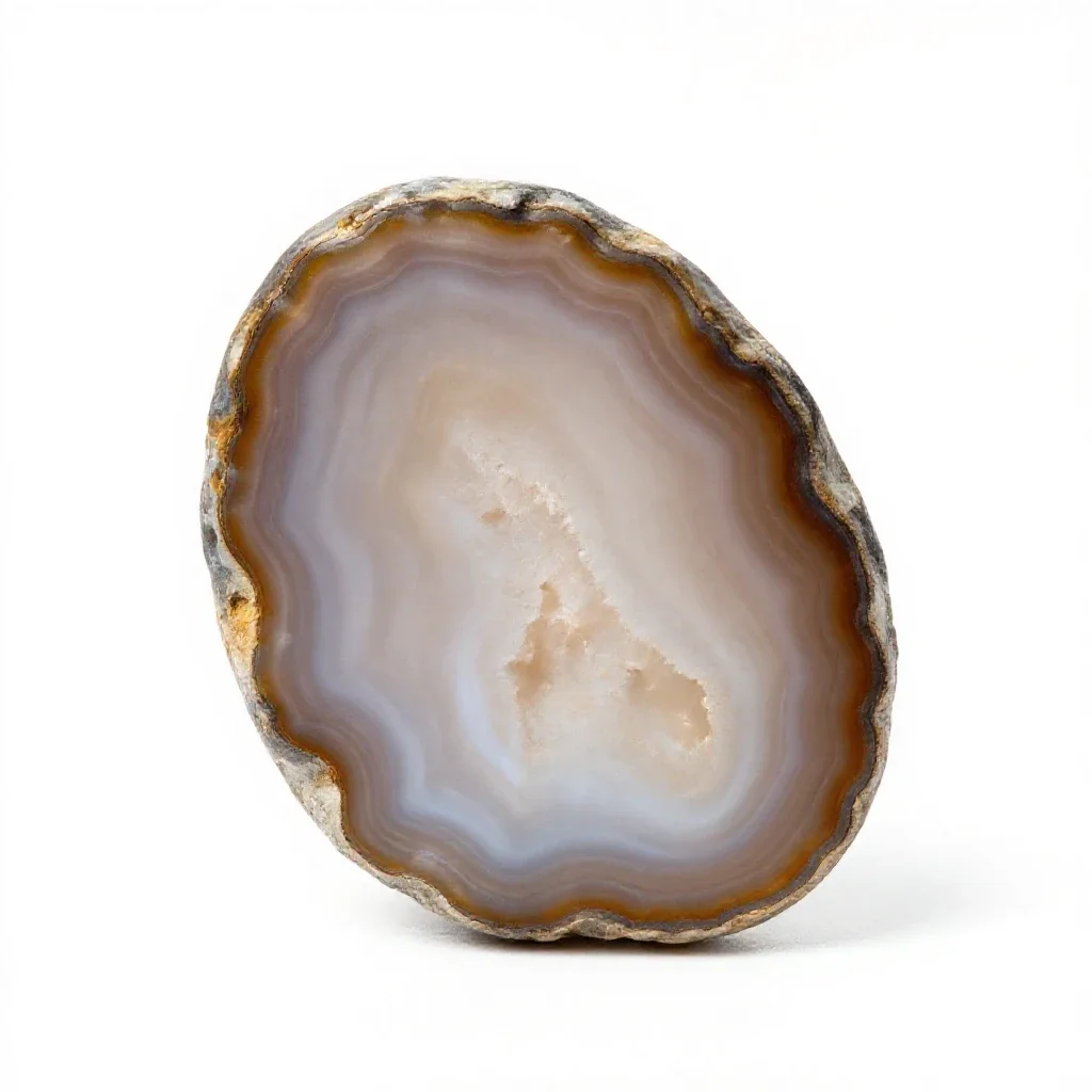 Slice of agate isolated on a white background