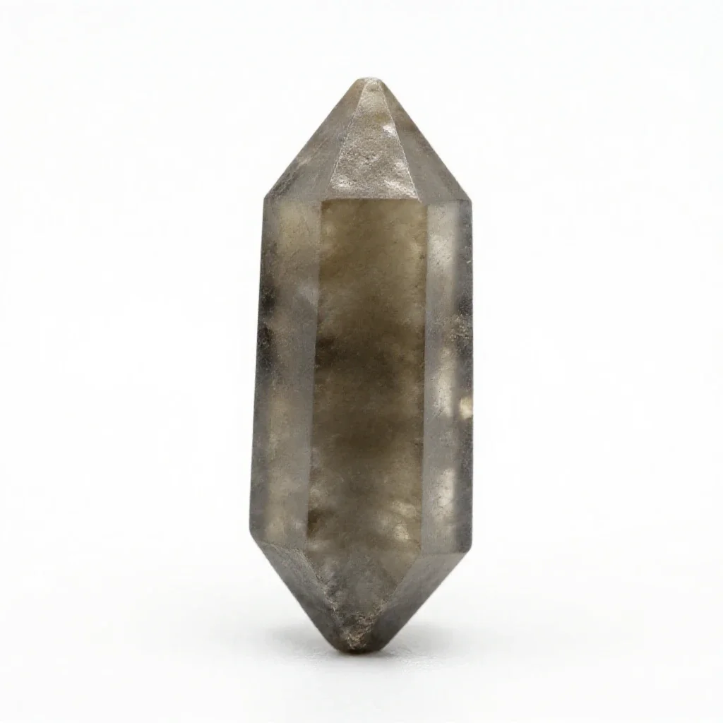 Smoky quartz point isolated on a white background