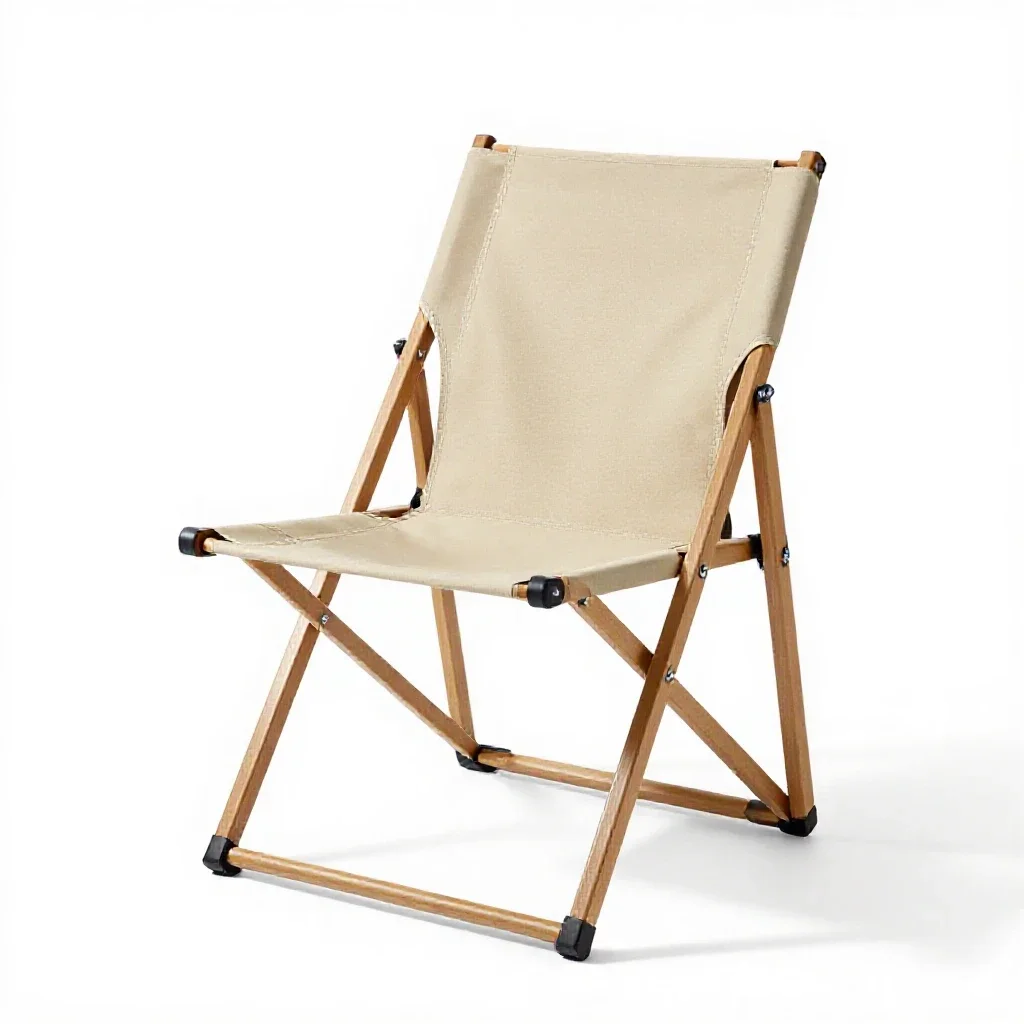 Folding camp chair isolated on a white background