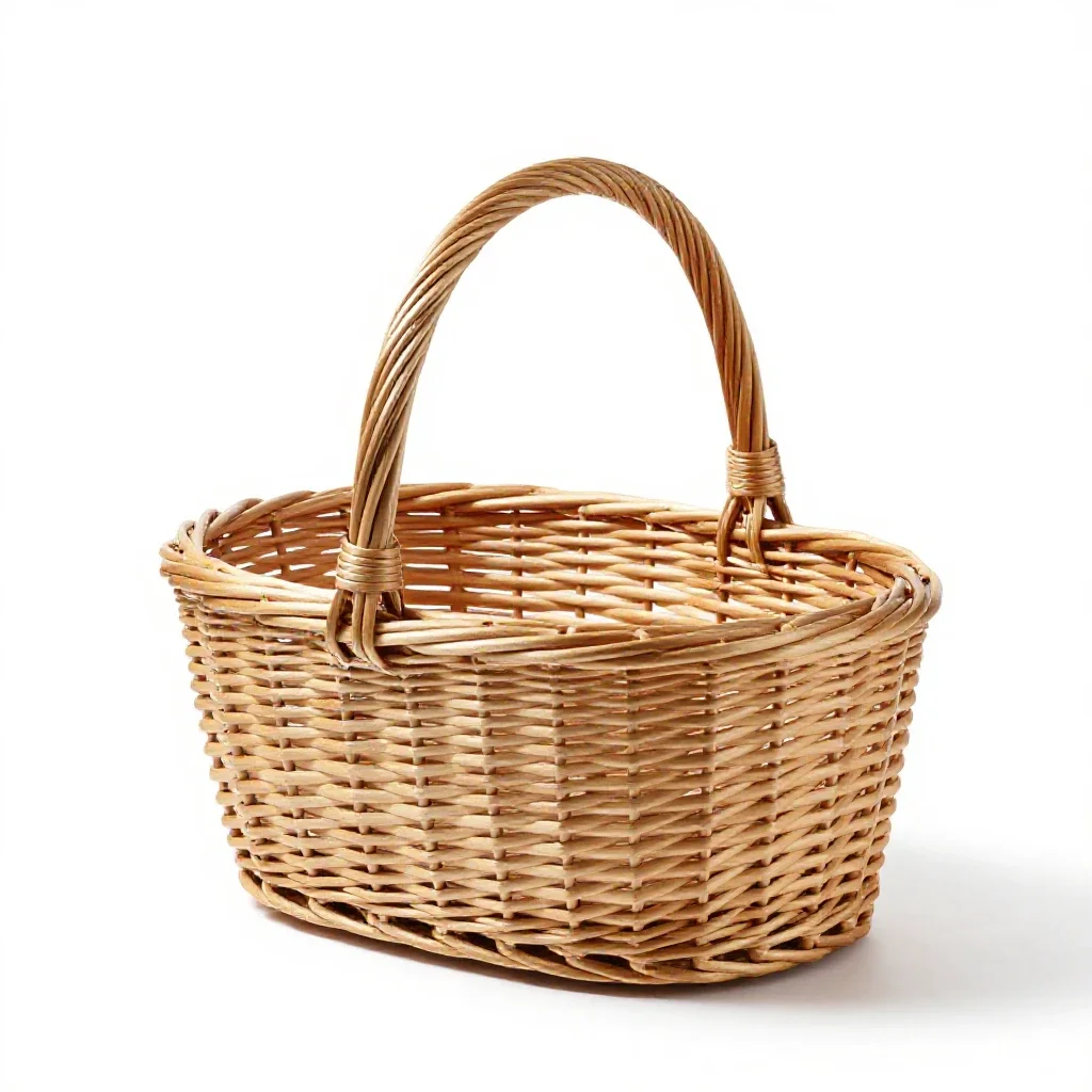 Picnic basket isolated on a white background