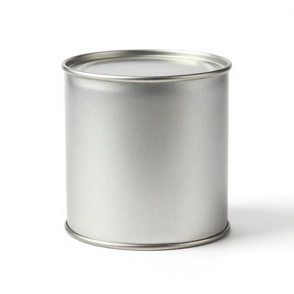 Matte aluminium tin isolated on a white background