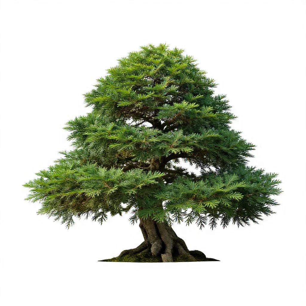 Bonsai juniper isolated on a white background