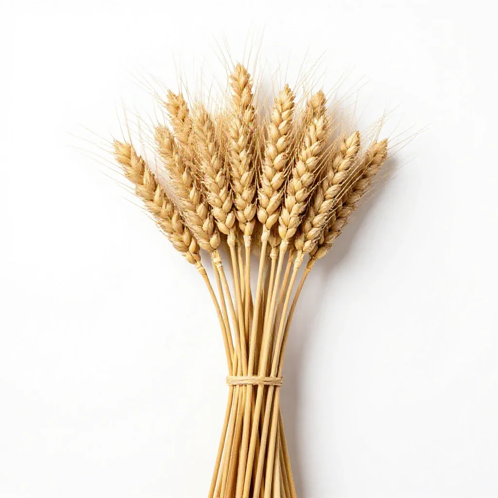 Dried wheat bundle isolated on a white background