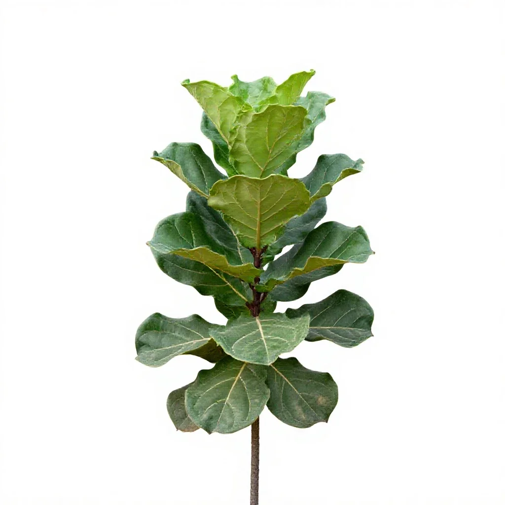 Fiddle leaf fig isolated on a white background