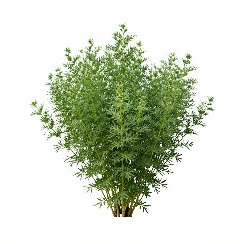 Flax bush isolated on a white background