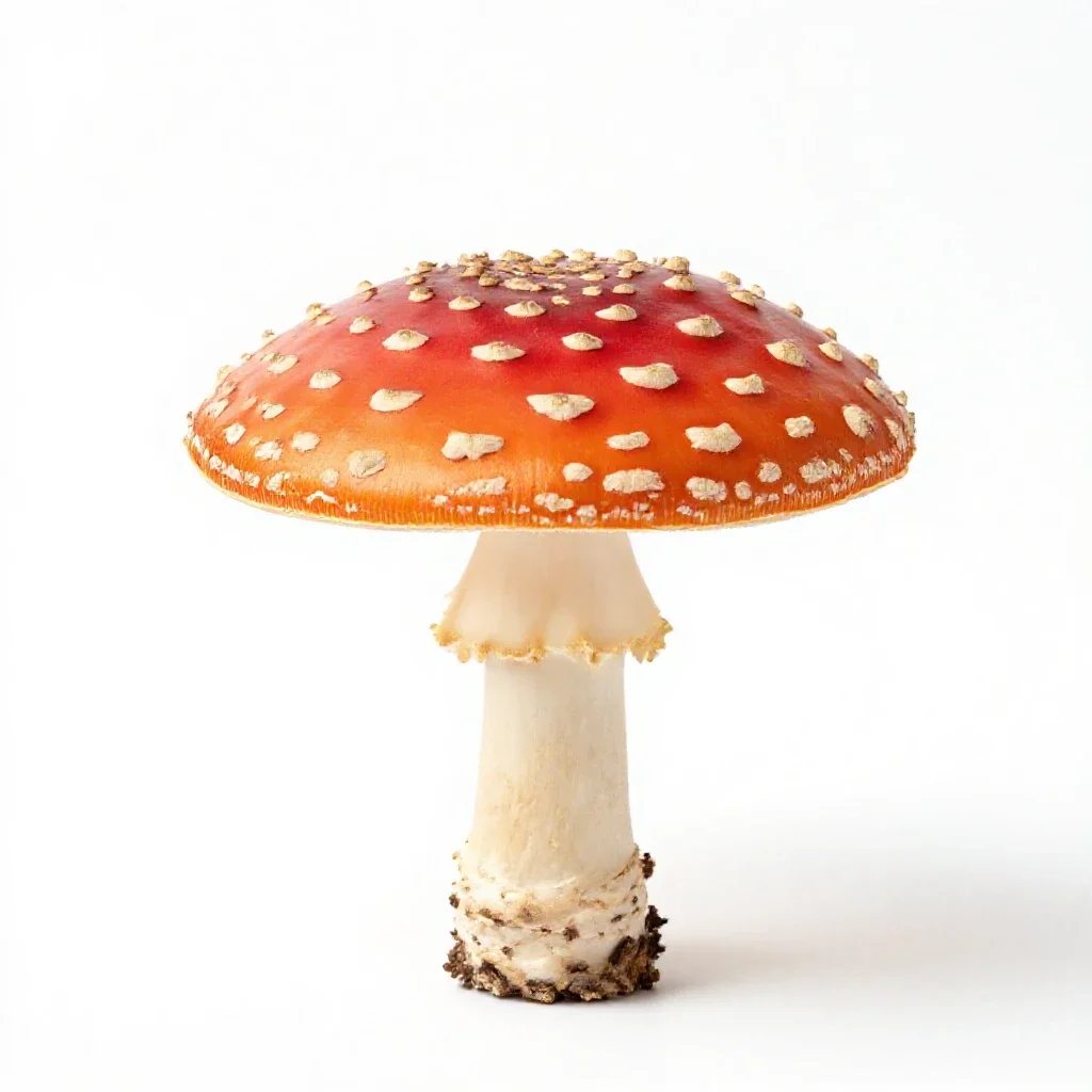 Fly agaric mushroom isolated on a white background