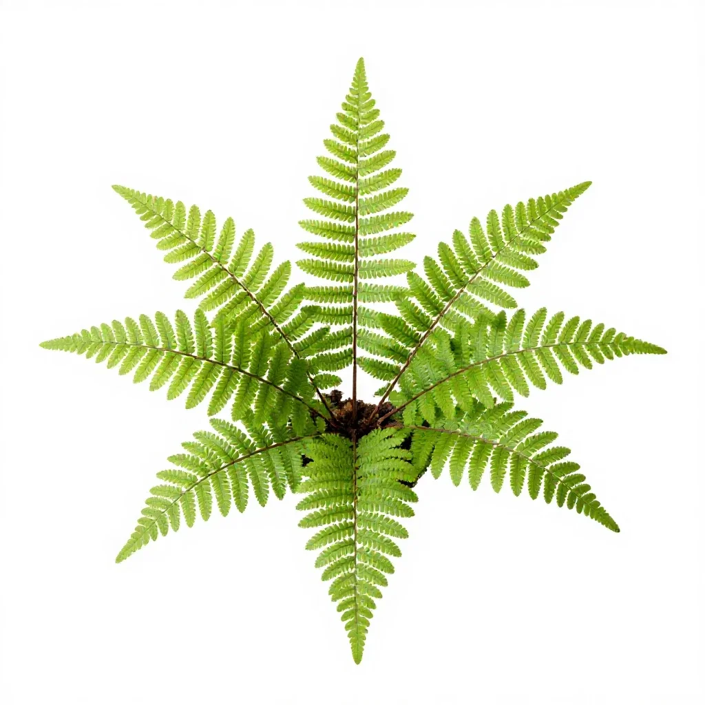 Maidenhair fern isolated on a white background